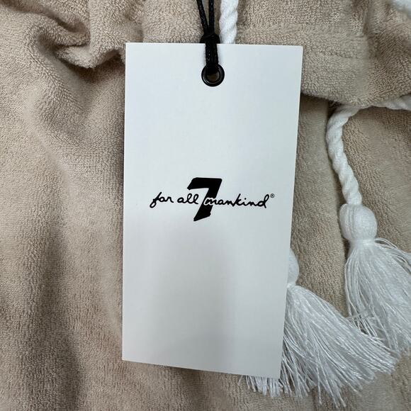 7 For All Mankind Lounge Shorts WMN XS Tan Drawstring 100% Polyester Lightweight - Picture 5 of 7